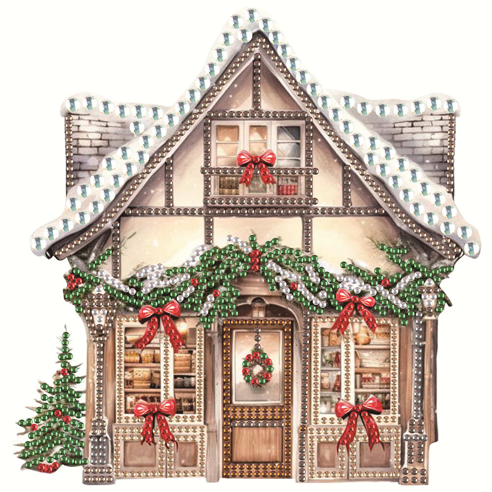Diamond Painting - Partial Special Shaped - Christmas shop (25*25CM)