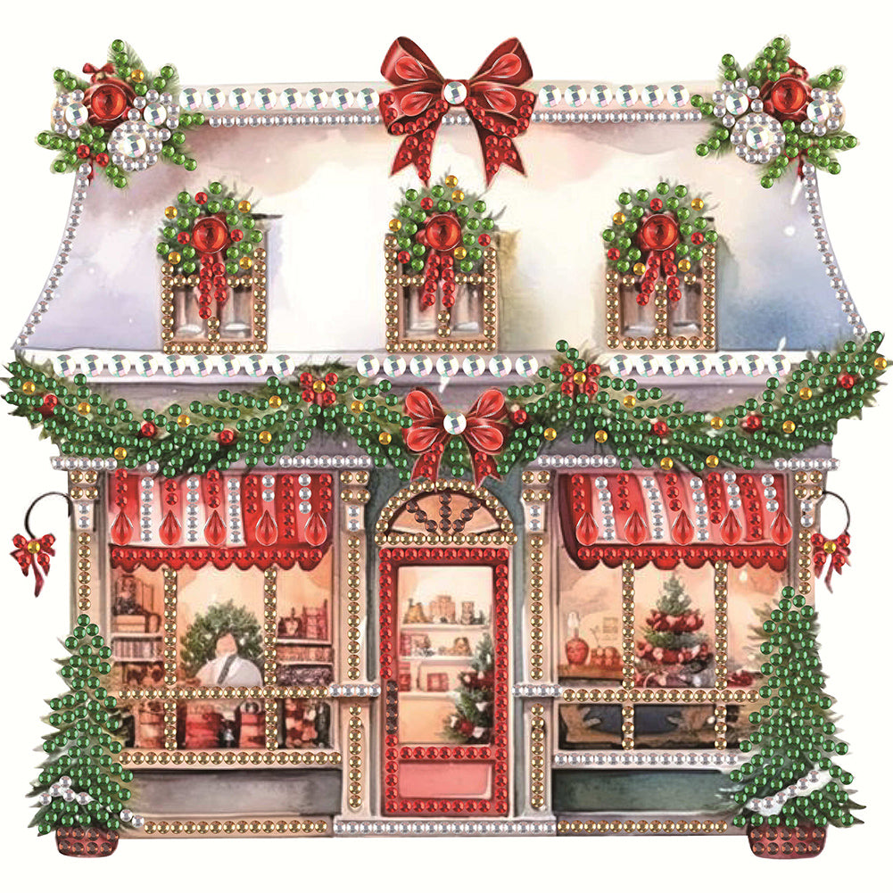 Diamond Painting - Partial Special Shaped - Christmas shop (25*25CM)