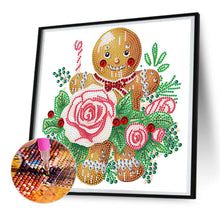 Load image into Gallery viewer, Diamond Painting - Partial Special Shaped - Christmas atmosphere cookie man (30*30CM)
