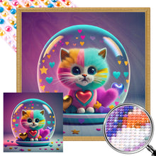 Load image into Gallery viewer, AB Diamond Painting - Full Round - Loving colorful cats (30*30CM)
