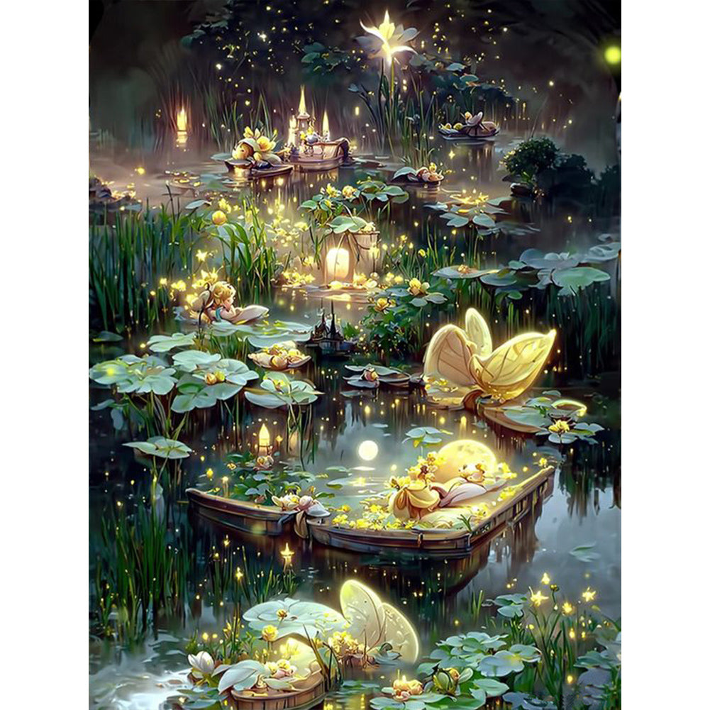 Diamond Painting - Full Round - Dreamy scenery on the lake (30*40CM)