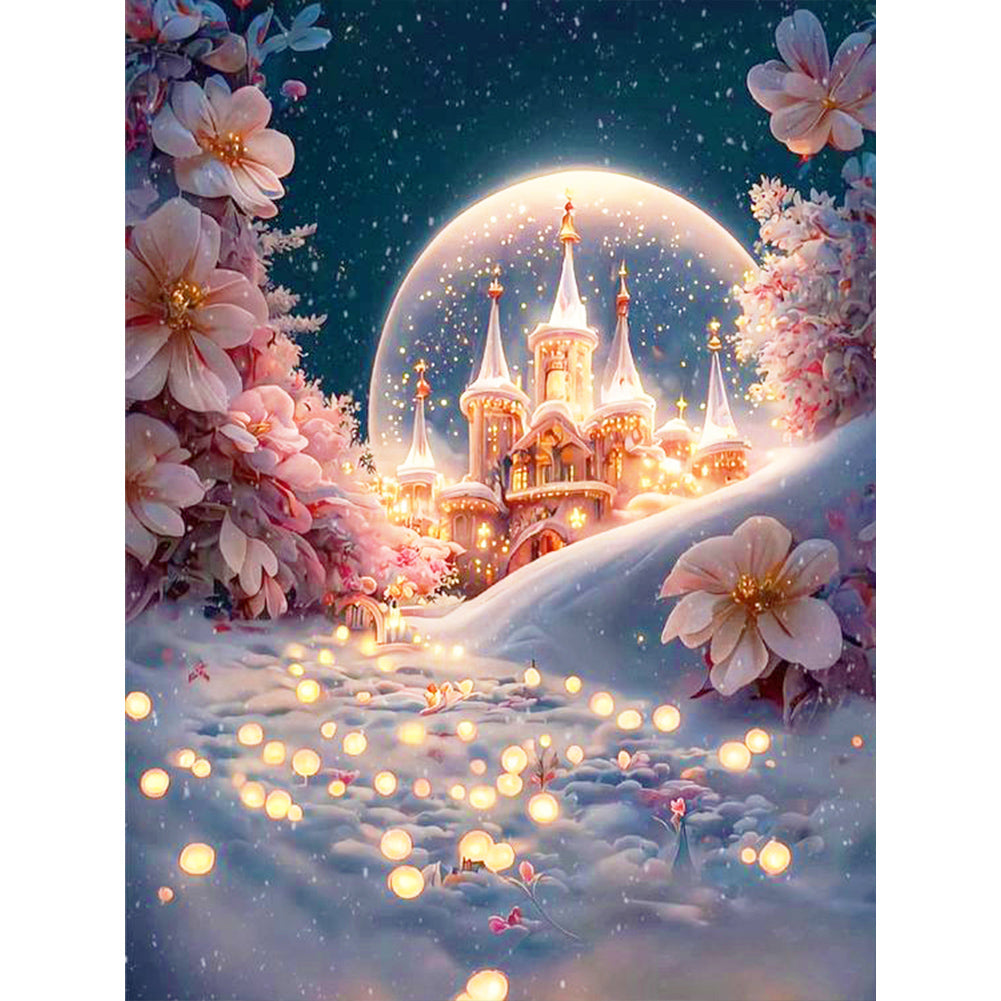 Diamond Painting - Full Round - Fantasy flower road in snow (30*40CM)