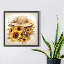 Load image into Gallery viewer, AB Diamond Painting - Full Square - Sunflower and straw hat (40*40CM)
