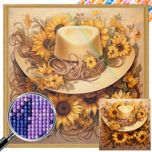 Load image into Gallery viewer, AB Diamond Painting - Full Square - Sunflower and straw hat (40*40CM)
