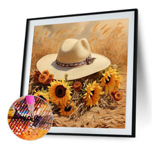 Load image into Gallery viewer, AB Diamond Painting - Full Square - Sunflower and straw hat (40*40CM)
