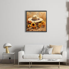 Load image into Gallery viewer, AB Diamond Painting - Full Square - Sunflower and straw hat (40*40CM)
