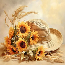 Load image into Gallery viewer, AB Diamond Painting - Full Square - Sunflower and straw hat (40*40CM)
