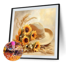 Load image into Gallery viewer, AB Diamond Painting - Full Square - Sunflower and straw hat (40*40CM)
