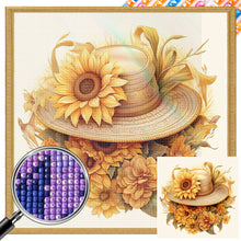 Load image into Gallery viewer, AB Diamond Painting - Full Square - Sunflower and straw hat (40*40CM)
