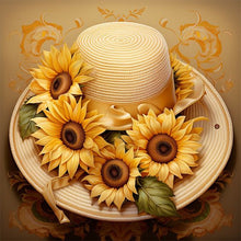 Load image into Gallery viewer, AB Diamond Painting - Full Square - Sunflower and straw hat (40*40CM)
