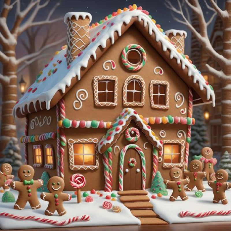 Diamond Painting - Full Round - Christmas cookie house (30*30CM)