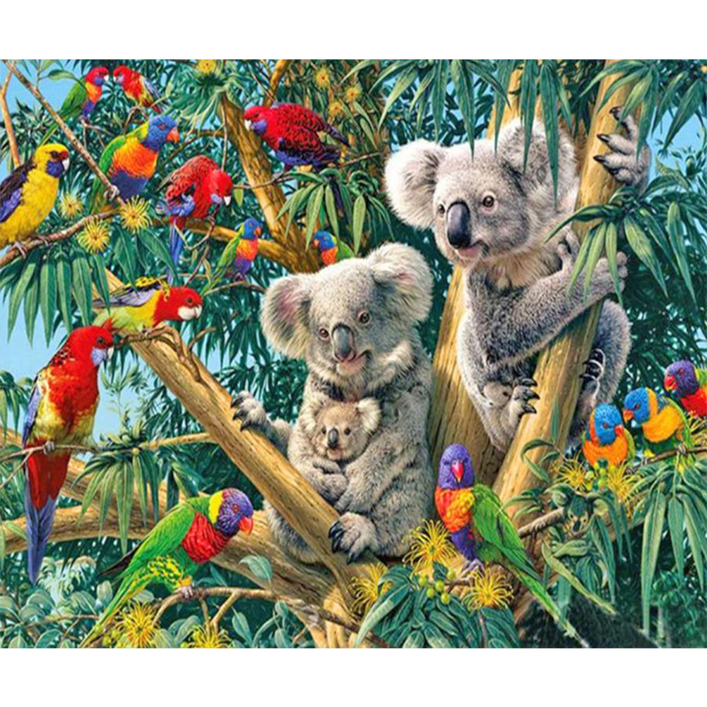 Diamond Painting - Full Round - Koala and bird (60*50CM)