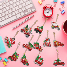 Load image into Gallery viewer, 12PCS Double Sided Diamond Painting Art Keychain Pendant for Beginner(Red Truck)
