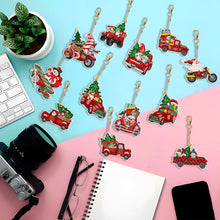 Load image into Gallery viewer, 12PCS Double Sided Diamond Painting Art Keychain Pendant for Beginner(Red Truck)

