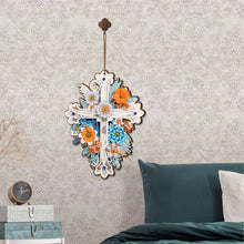 Load image into Gallery viewer, Wooden Cross 5D DIY Diamond Painting Hanging Pendant for Garden Window Decor(02)

