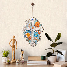 Load image into Gallery viewer, Wooden Cross 5D DIY Diamond Painting Hanging Pendant for Garden Window Decor(02)
