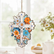 Load image into Gallery viewer, Wooden Cross 5D DIY Diamond Painting Hanging Pendant for Garden Window Decor(02)
