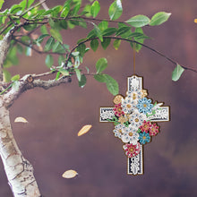 Load image into Gallery viewer, Wooden Cross 5D DIY Diamond Painting Hanging Pendant for Garden Window Decor(03)
