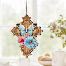 Load image into Gallery viewer, Wooden Cross 5D DIY Diamond Painting Hanging Pendant for Garden Window Decor(04)
