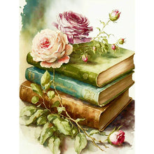 Load image into Gallery viewer, Diamond Painting - Full Round - Flowers and books (30*40CM)
