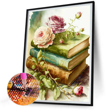 Load image into Gallery viewer, Diamond Painting - Full Round - Flowers and books (30*40CM)
