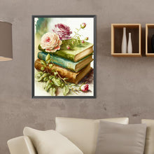 Load image into Gallery viewer, Diamond Painting - Full Round - Flowers and books (30*40CM)
