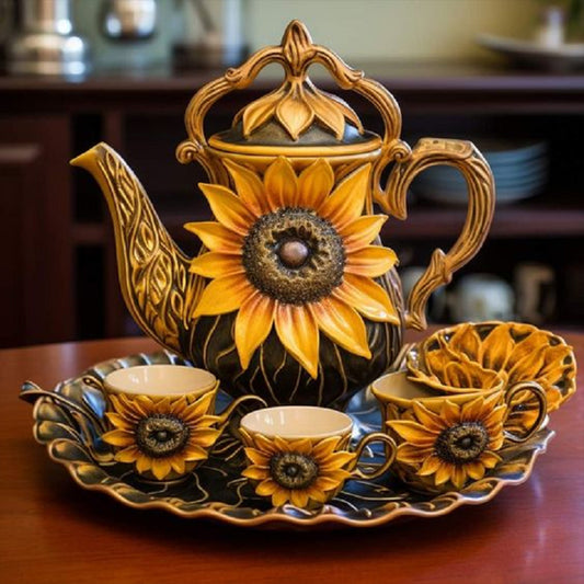 Diamond Painting - Full Square - Sunflower tea set (30*30CM)