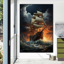 Load image into Gallery viewer, Diamond Painting - Full Square - sea sailing boat (50*70CM)
