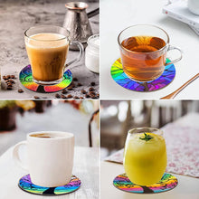 Load image into Gallery viewer, 8 PCS Acrylic Diamond Painting Art Coaster Kit with Holder (Rainbow Tree)
