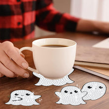Load image into Gallery viewer, 8 PCS Acrylic Diamond Painting Art Coaster Kit with Holder for Beginner (Ghost)

