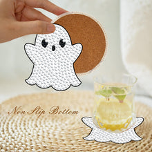 Load image into Gallery viewer, 8 PCS Acrylic Diamond Painting Art Coaster Kit with Holder for Beginner (Ghost)

