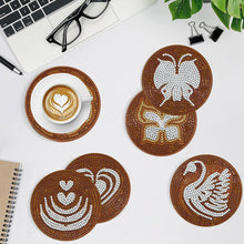 Load image into Gallery viewer, 8 PCS Acrylic Diamond Painting Art Coaster Kit with Holder for Beginner (Coffee)
