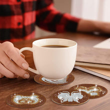 Load image into Gallery viewer, 8 PCS Acrylic Diamond Painting Art Coaster Kit with Holder for Beginner (Coffee)
