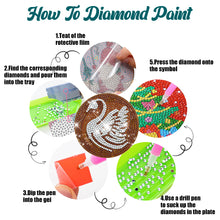 Load image into Gallery viewer, 8 PCS Acrylic Diamond Painting Art Coaster Kit with Holder for Beginner (Coffee)

