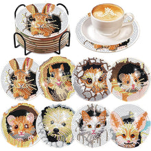 Load image into Gallery viewer, 8 PCS Acrylic Diamond Painting Art Coaster Kit with Holder(Critters in the Hole)

