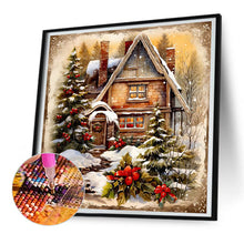Load image into Gallery viewer, Diamond Painting - Full Round - Snow cabin (30*30CM)
