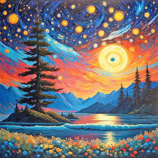 Diamond Painting - Full Round - Xiaguang Lakeside (30*30CM)