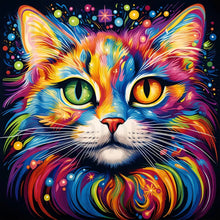 Load image into Gallery viewer, Diamond Painting - Full Round - colorful cat (50*50CM)
