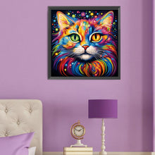 Load image into Gallery viewer, Diamond Painting - Full Round - colorful cat (50*50CM)
