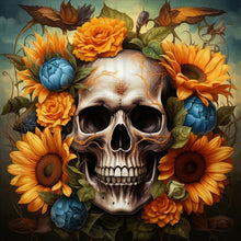 Load image into Gallery viewer, Diamond Painting - Full Round - flower skull (50*50CM)
