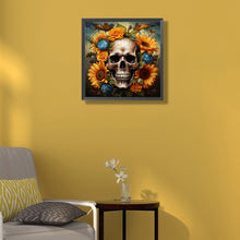 Load image into Gallery viewer, Diamond Painting - Full Round - flower skull (50*50CM)
