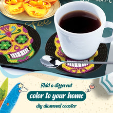 Load image into Gallery viewer, 9 PCS Acrylic Diamond Painting Coasters Kits with Holder for Adults Kids (Skull)
