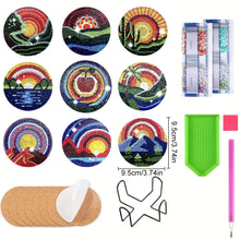 Load image into Gallery viewer, 9 PCS Acrylic Diamond Painting Coasters Kits with Holder for Adults (Sun Stars)
