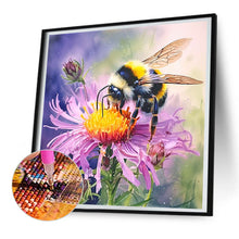Load image into Gallery viewer, Diamond Painting - Full Round - flower and bee (30*30CM)

