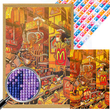 Load image into Gallery viewer, AB Diamond Painting - Full Round - Fast food assembly line (40*60CM)
