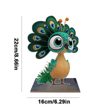 Load image into Gallery viewer, Wooden Desktop Diamond Art Kits Xmas Office Home Desktop Decor (Peacock)
