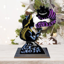 Load image into Gallery viewer, Wooden Diamond Painting Tabletop Ornaments Kit (Alice Cheshire Cat Silhouette)
