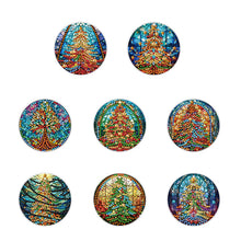 Load image into Gallery viewer, 8 PCS Acrylic Christmas Tree Single-Sided DIY Diamond Painting Hanging Pendant
