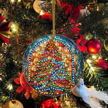 Load image into Gallery viewer, 8 PCS Acrylic Christmas Tree Single-Sided DIY Diamond Painting Hanging Pendant
