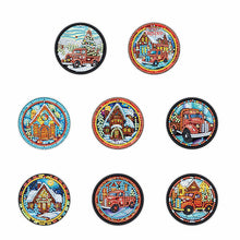 Load image into Gallery viewer, 8 PCS Acrylic Christmas Tree Single-Sided DIY Diamond Painting Hanging Pendant
